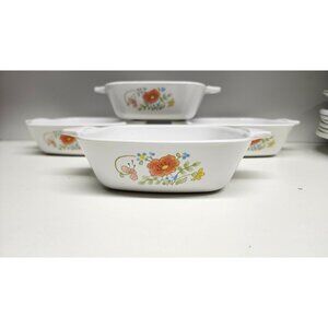 4- CorningWare Wildflower Casseroles P-41-B Vintage Set